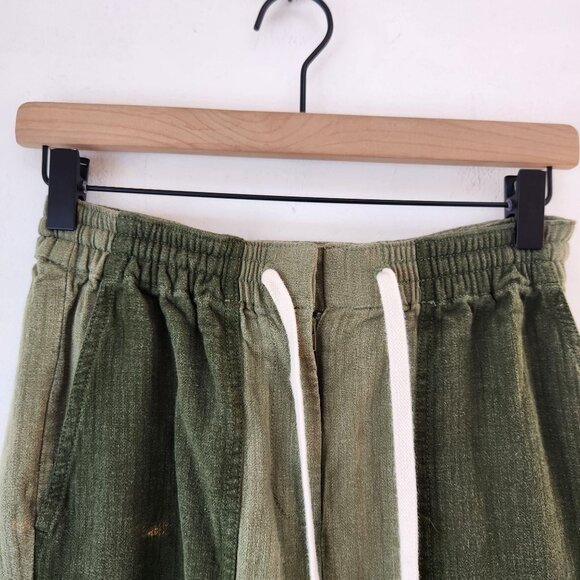 J. Crew Linen Blend Green Cargo Pants Patchwork Joggers Grunge Women's 00 - Picture 4 of 14